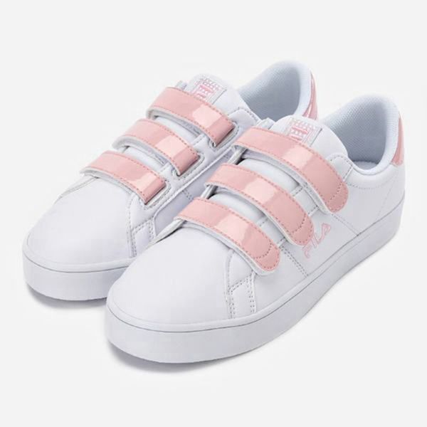 Zapatos Bajos Fila Mujer Blancas / Rosas - Court Deluxe Vc - España 506491KST